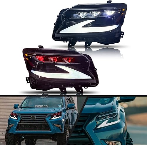 YHY - Conjunto de faros delanteros para Lexus GX460 2014 2015 2016 2017 2018 2019 lámpara de cabeza LED luz delantera accesorios de modificación de
