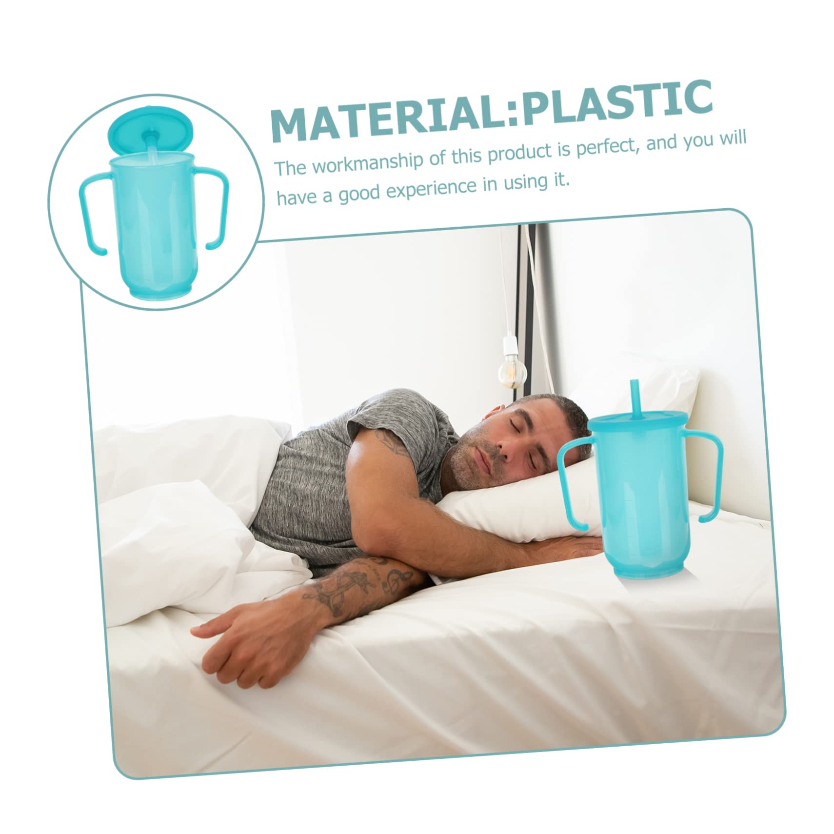 Beavorty 3 Piezas Taza de Alimentación para Pacientes Discapacitados y Ancianos con Pajita Diseño Antiderrame para Maternidad y Convalecencia Fabricada Durable y Práctico
