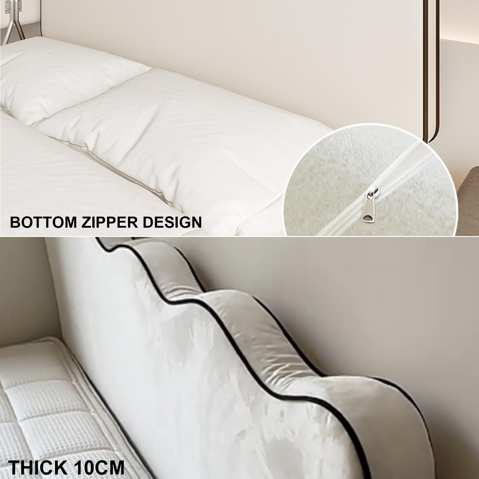 Coussin De Dossier De Lit d'oreiller Mural De Tête De Lit,Grand Rembourrage De Tête De Lit pour Traversin De Chevet Superposé De Lit De Repos