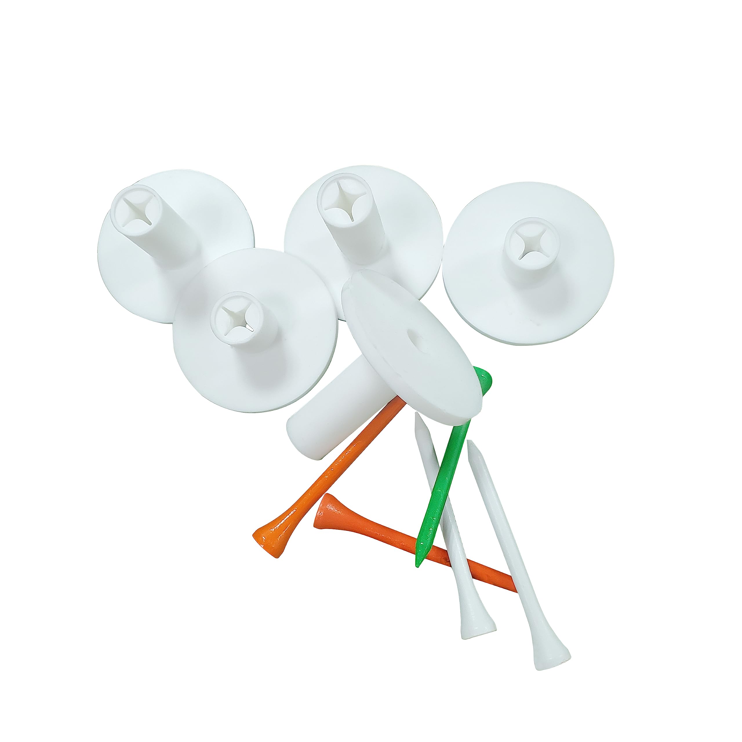 XINGGM Rubber Golf Tees,10 Pieces Golf Range Tees Set,Adjustable Rubber Golf Tee Holder Set for Practice Driving Range Mats