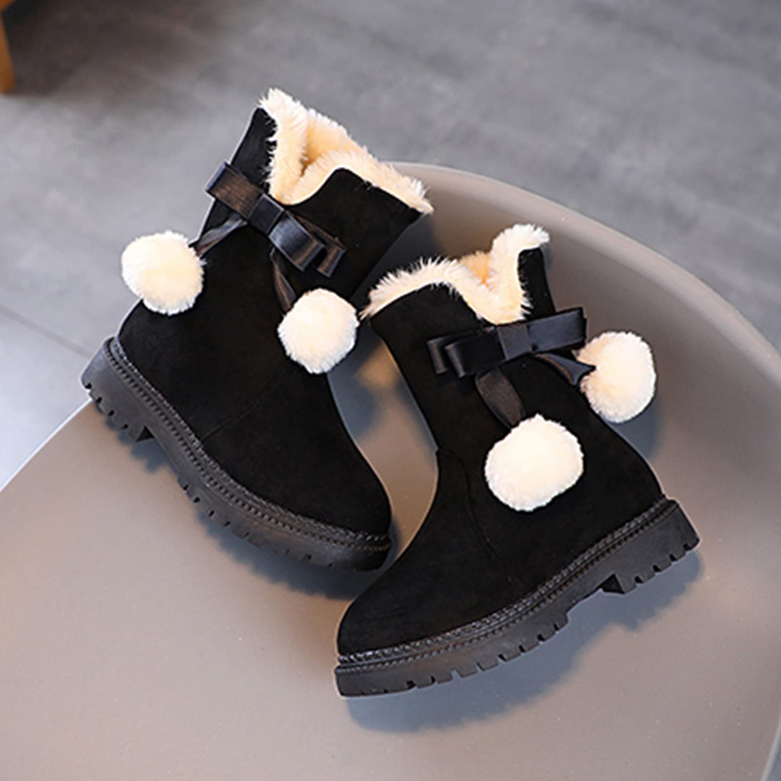 Botas de Nieve para Niñas con Suela Gruesa Antideslizante y Cierre Cremallera para Temporada Otoño Invierno