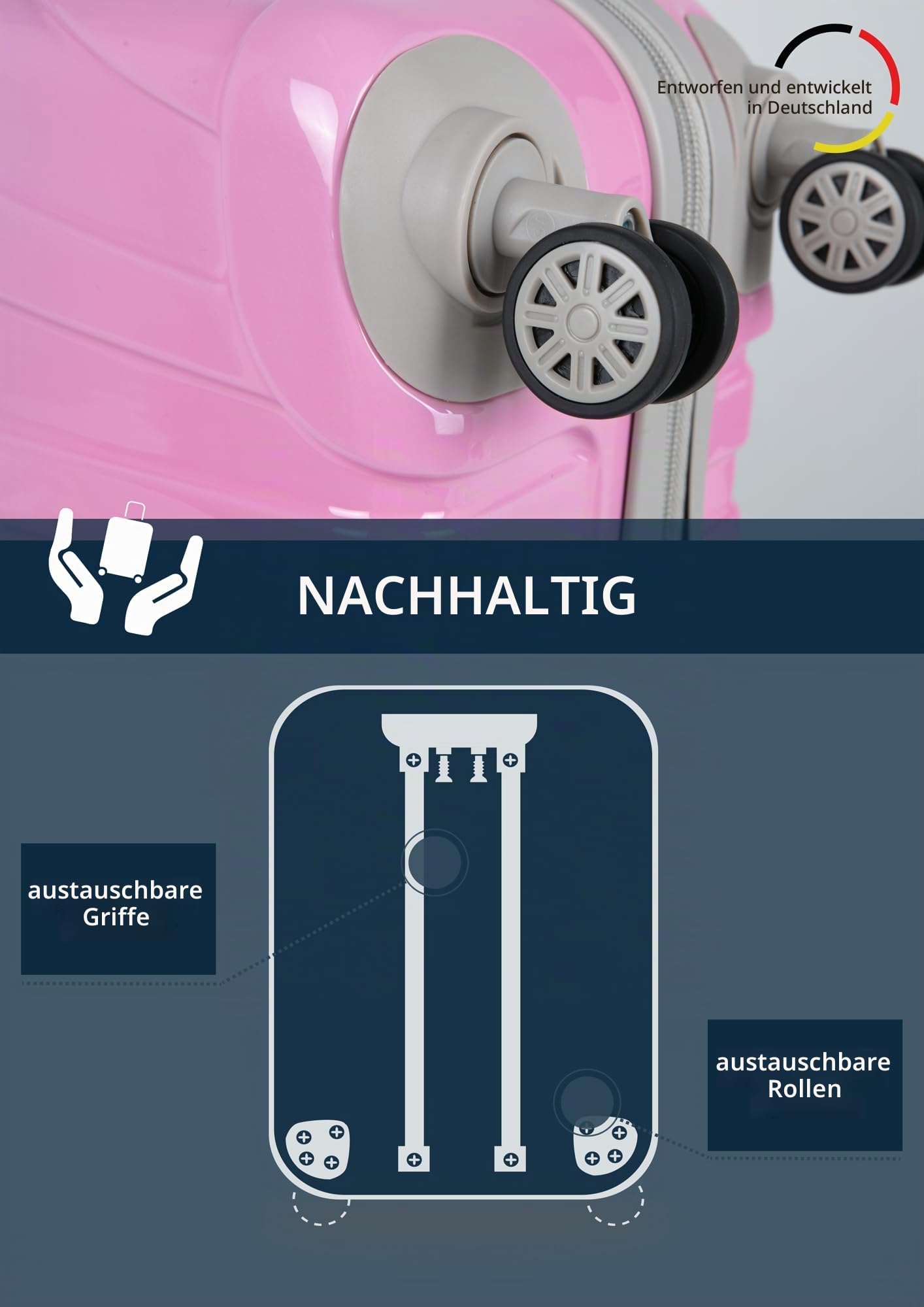 suitline - großer Hartschalen-Koffer Koffer Trolley Rollkoffer XL Reisekoffer – Bild 7