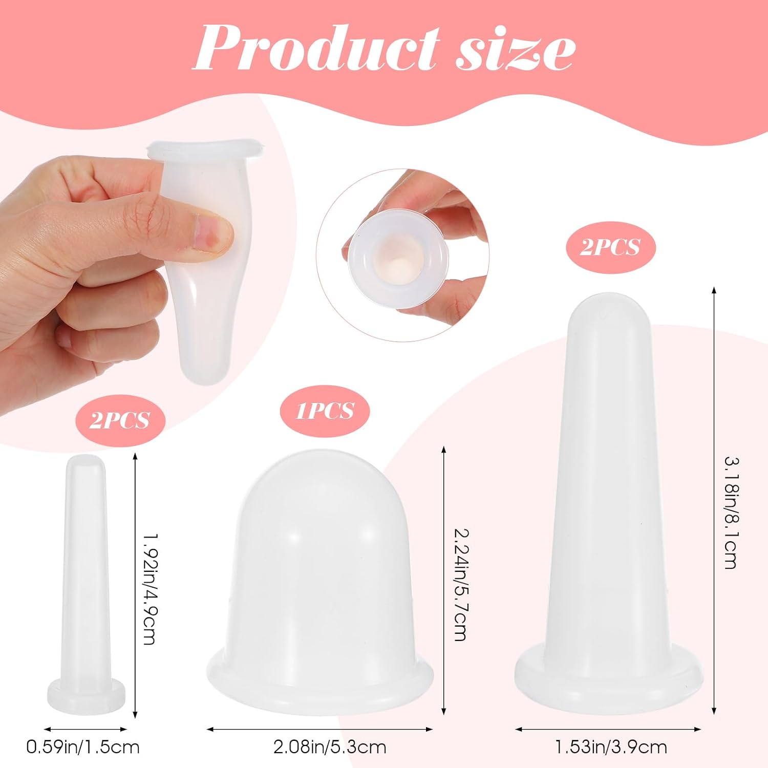 5 Pcs Cupping Therapy Sets Facial Cupping Silicone Anti Cellulite Cup Vacuum Suction Massage Cups Face Cuppings Massager Body and Face Massager for Adults Home Use