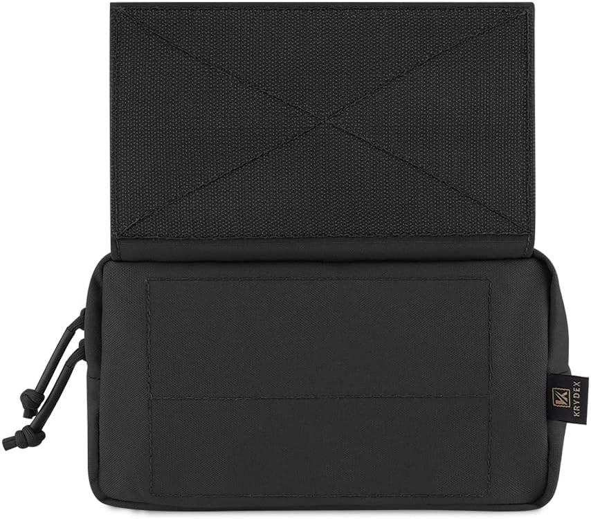 KRYDEX Tactical Drop Pouch Sub Abdominal Carrying Kit Bag Fanny Pack with Hook and Loop Panel for Tactical Vest Chest Rig (Black) - Image 2