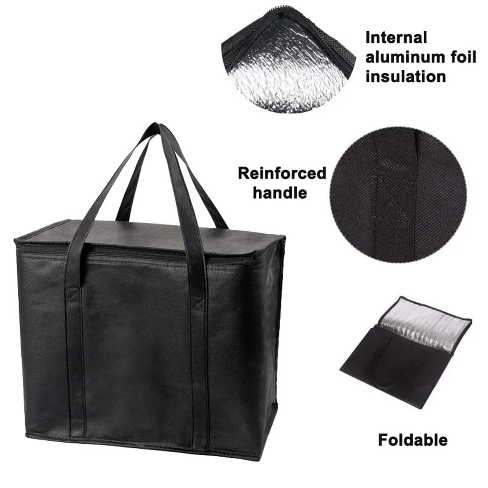 1 pz borsa termica pieghevole for la spesa riutilizzabile isolata for for catering e consegna for cibi caldi freddi, campeggio per Alimenti