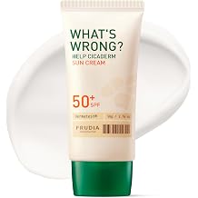FRUDIA Acne-Safe Cicaderm Korean Sunscreen SPF 50+ PA++++ Calming Redness Relief and Barrier Recovery, Invisible Weightless Shield, Zero White Cast