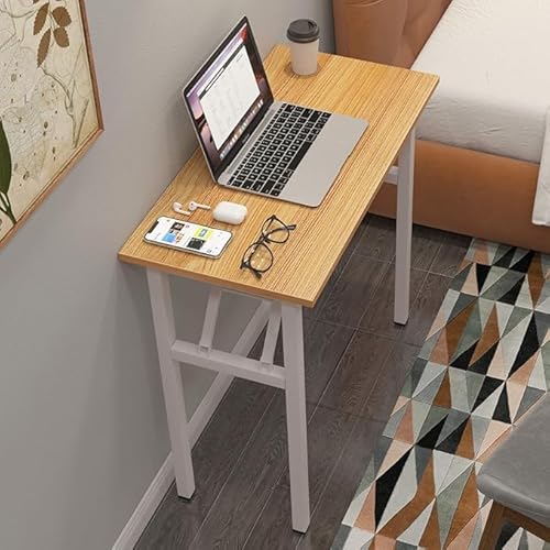 Miniatura 5 de Auracraft Mesa Plegable, Escritorio, Mesa De Ordenador, Pequeña, Plegable, De Madera Teca, Blanco, 80 X 40 Cm