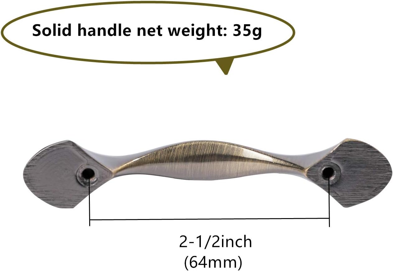 Solid Oil Rubbed Bronze Cabinet Hardware Handle Pull Antique Brass Flower Dresser Wardrobe Pull - 2.52" (64mm) Hole Centers, 10 Pack, Bronze