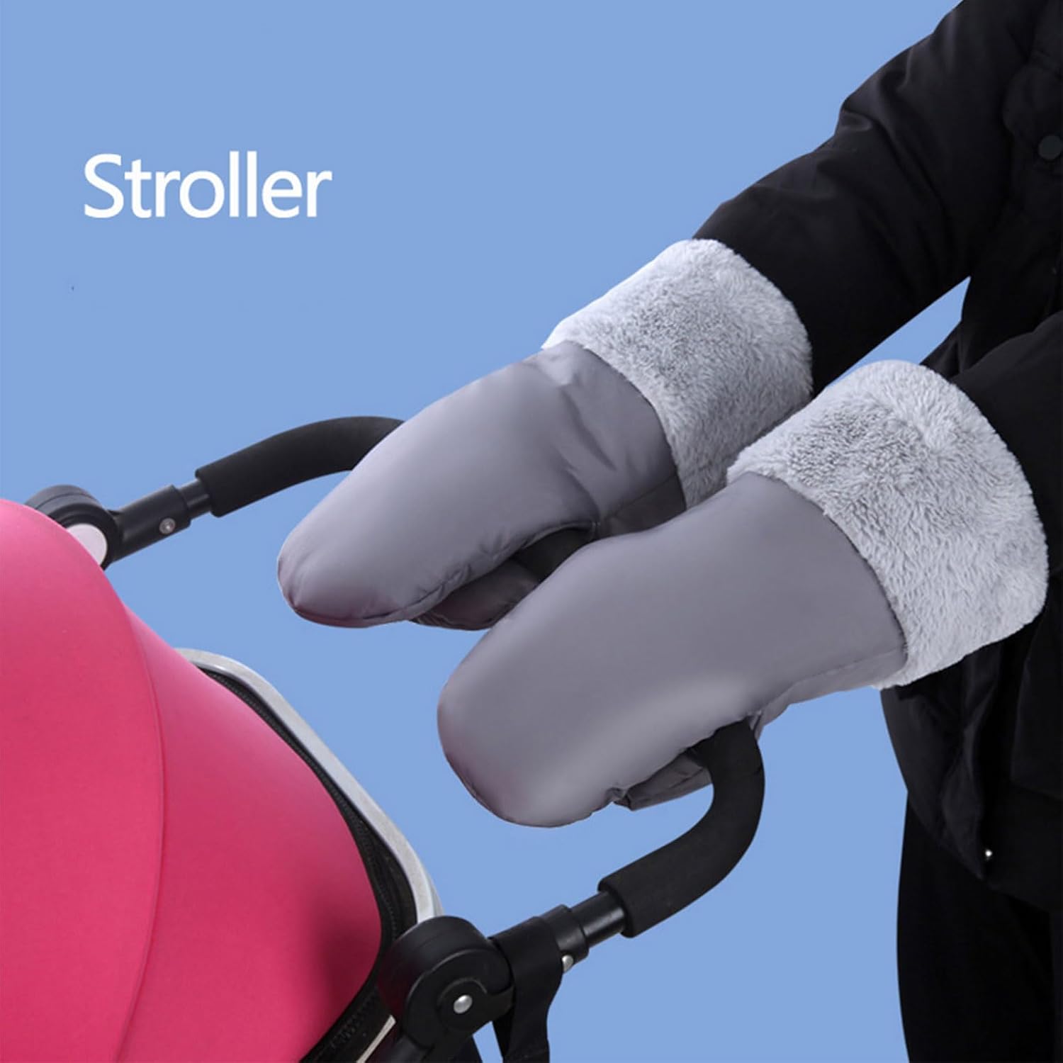 Warm & Waterproof Stroller Hand Muff Pram Gloves Comfortable Wearing Glove Keep Your Hands Dry in Cold Weather