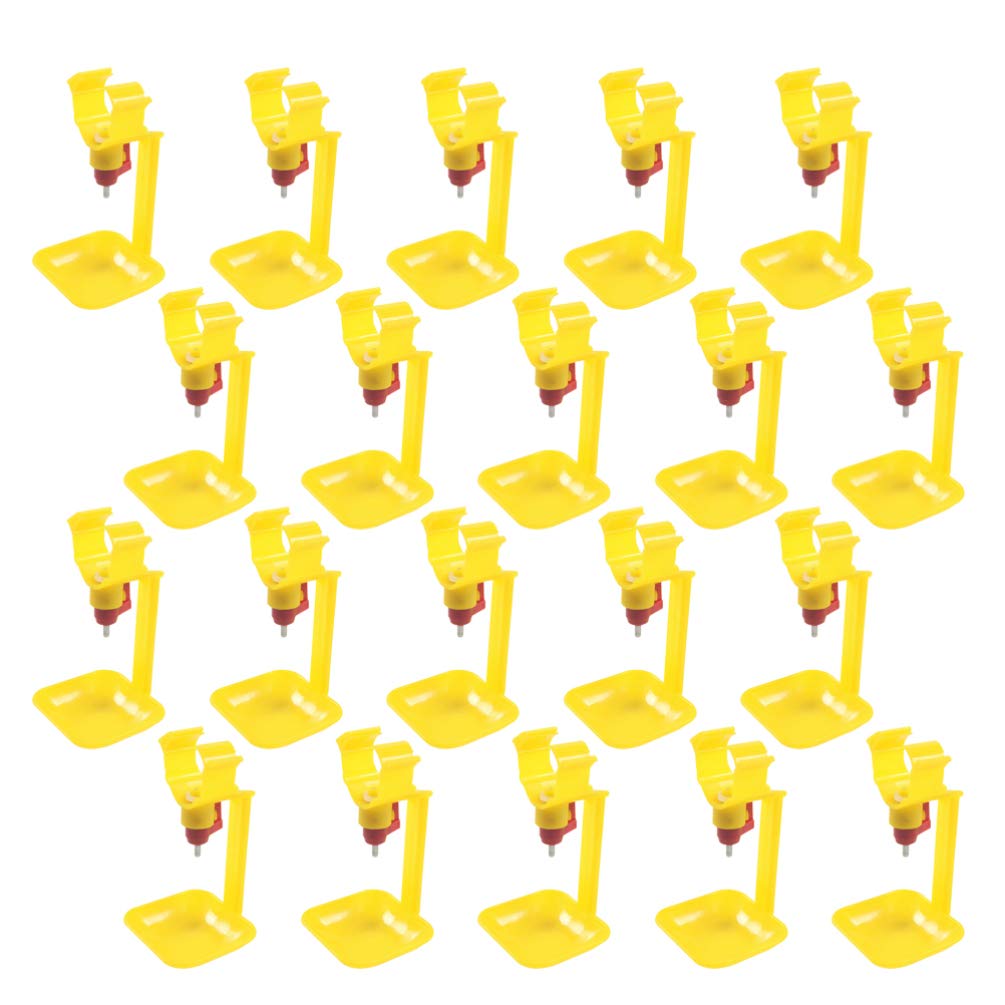 DOITOOL 20Pcs Chicken Water Feeder Chicken Poultry Waterer Automatic Chick Drinking Cup Water Dispenser for Poultry Chicken Goose