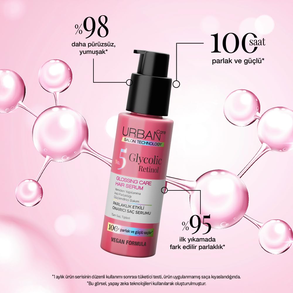URBAN Care Glycolic Retinol Parlaklık Etkili Onarıcı Saç Bakım Serumu-100ml-Gloss