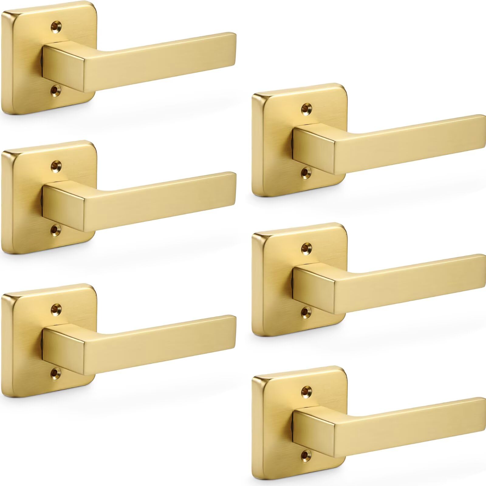 EHOMEWARE Gold Dummy Door Levers Interior Door Handles, Heavy Duty Levers For Closet, Non - View #11