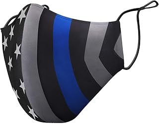 Thin Blue Line Flag Adjustable Face Mask (Adult)