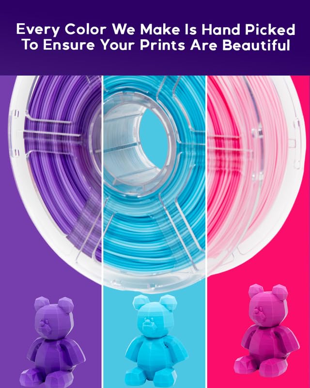 Image of Cookiecad PLA Filament 1.75mm 1kg Rainbow Multicolor 3D Printer Filament - Purple Ombre PLA