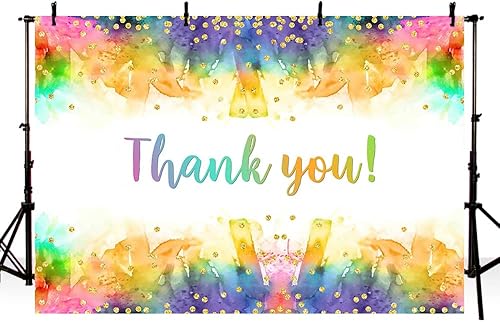 Miniatura 2 de MEHOFOND Telón de fondo de fiesta de salpicaduras artísticas de 7 x 5 pies, pintura de agradecimiento, arco iris, decoraciones coloridas para