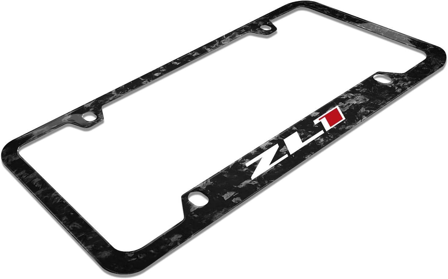 iPick Image for - Chevrolet Camaro ZL1 Logo Real Black Forged Carbon Fiber 50 States License Plate Frame