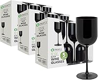 Vista 19 de PARTY BARGAINS Copas de vino de plástico desechables de 12 onzas, resistentes a las roturas, sin BPA, para bodas, eventos y entretenimiento al aire