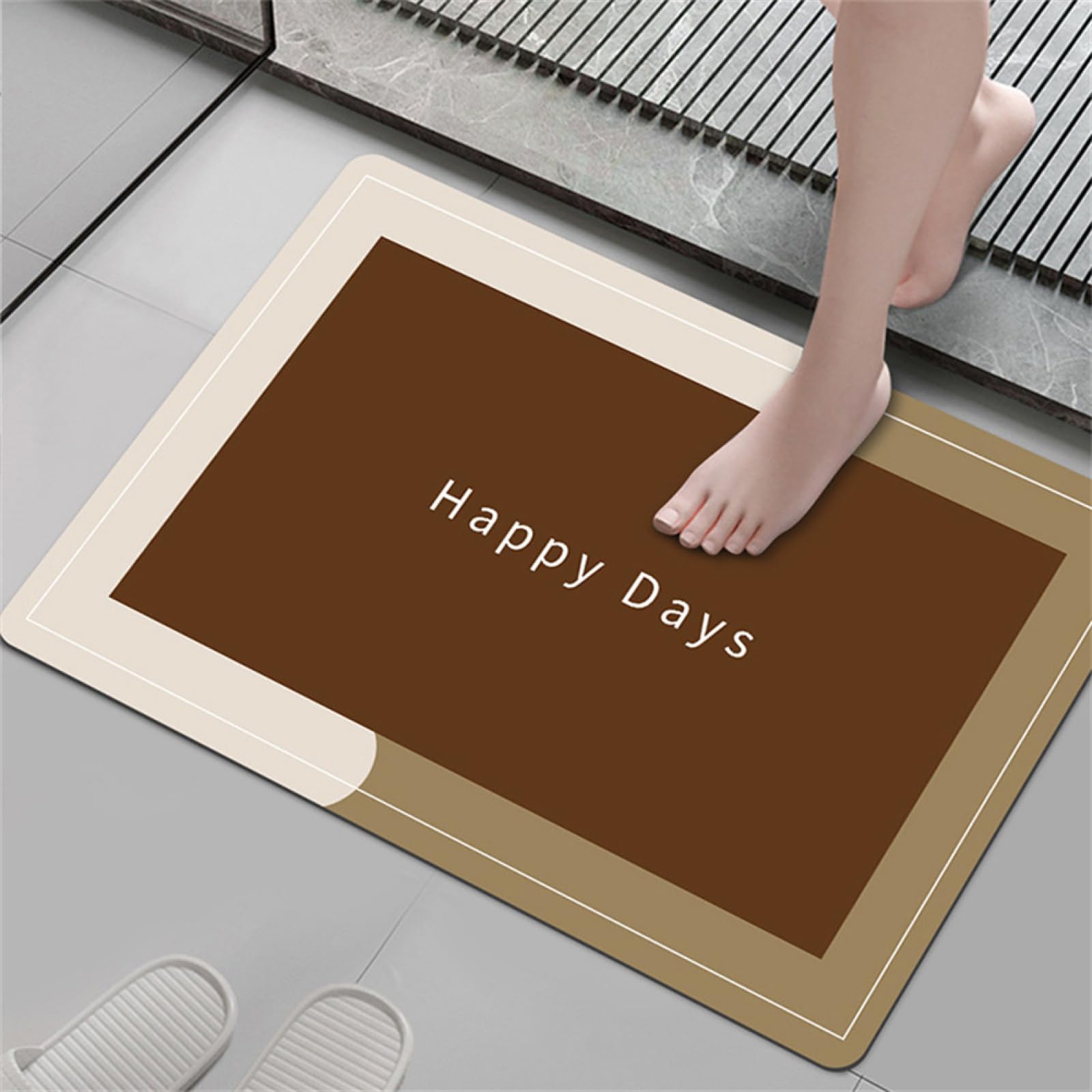 Alfombra baño antideslizantes de alta absorción color marrón