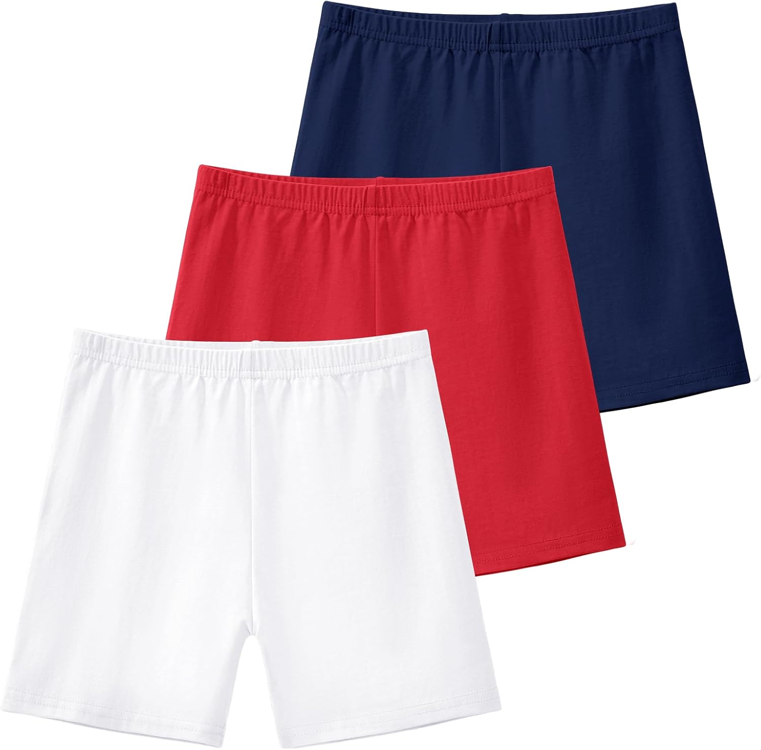 KEREDA Girls Bike Shorts Cotton Cartwheel Dance Under Dress Shorts for Kids 3 Pack