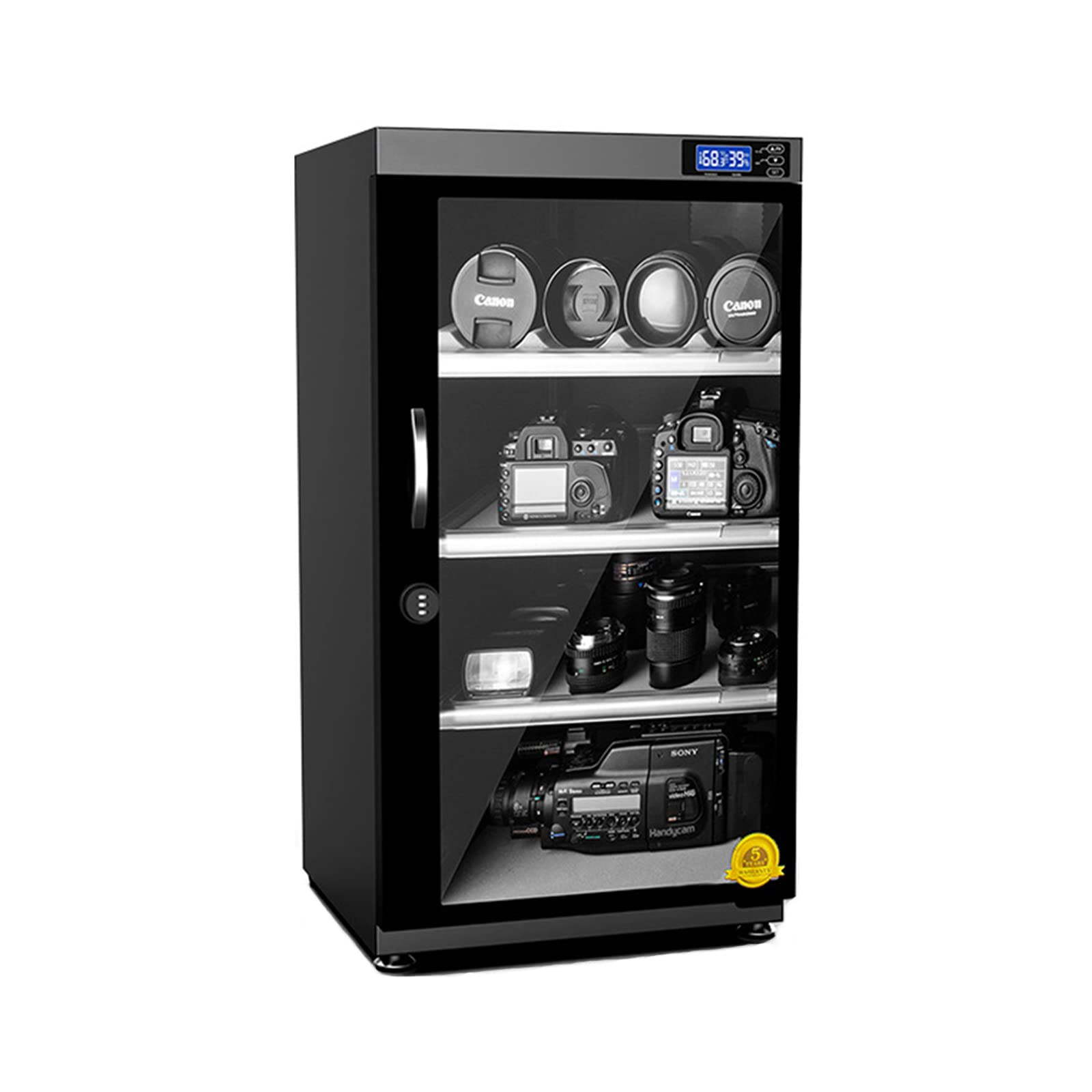 GL-GDD Camera Dehumidifier, Intelligent Electronic Moisture-Proof Dry Cabinet, with LED Lighting, Noiseless Energy-Saving Storage for Electronic Equipment