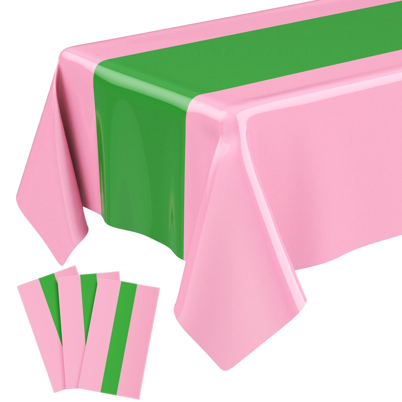 Oudain 3 Pcs Witch Princess Theme Party Pink & Green Party Tablecloth 54 x 108 Inch Plastic Rectangle Tablecloth Waterproof Table Cover for Witch