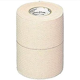 Johnson & Johnson Elastikon Elastic Tape, 4" x 2.5 Yards, 4" x 5 Yards Stretched, Reliable Compression for Support of Sprains, Strains, and Muscle Injuries, Case of 6 Rolls