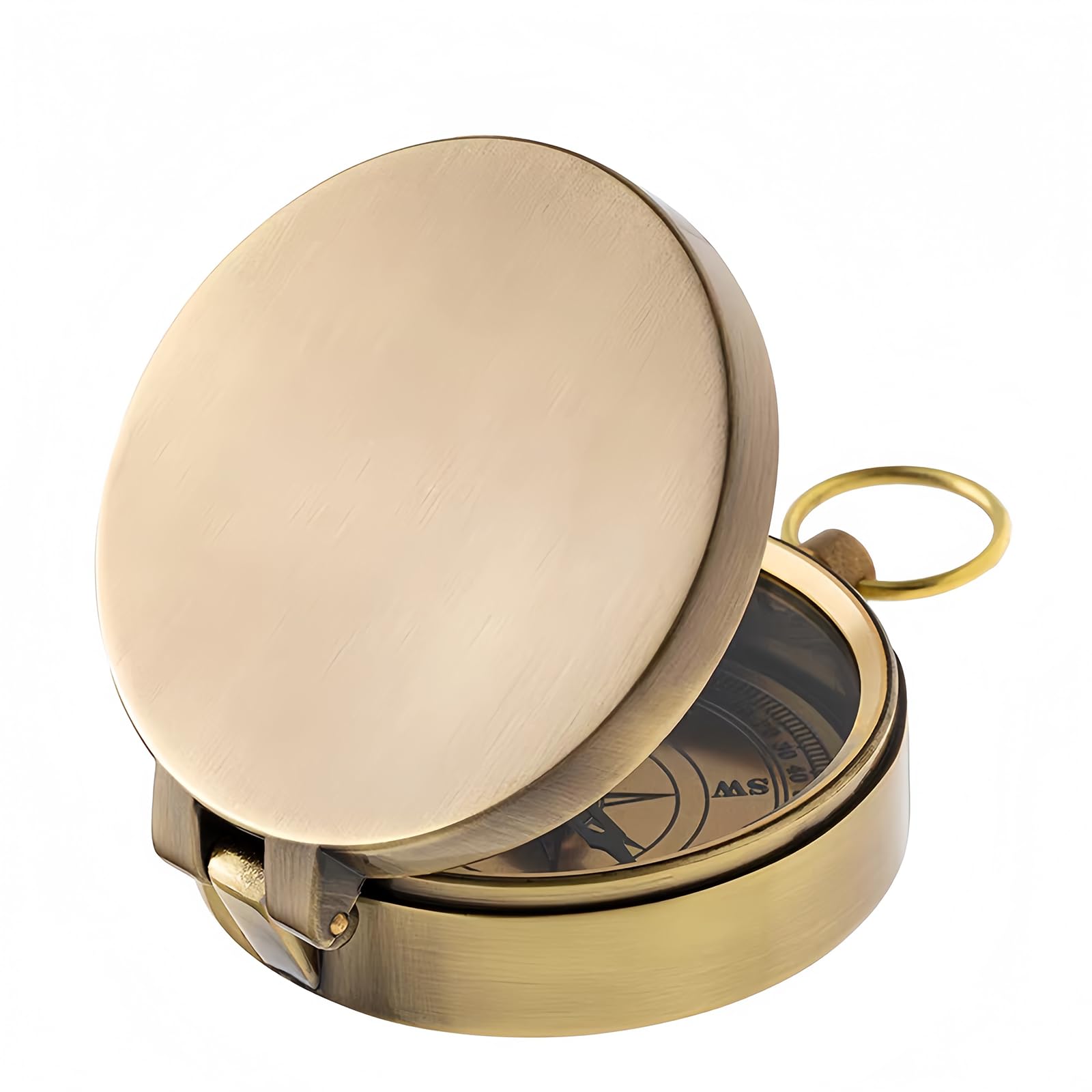 Taschenkompass aus Messing – vollfunktionsfähiger Kompass im antiken Nautik-Design, wasserdicht & tragbar mit 37 cm Kette – Ideal für Wandern, Outdoor, Camping& als gravierbares Geschenk - 4