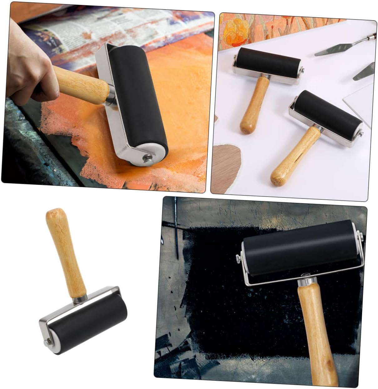 VILLFUL Artistic Printmaking Tools Brayers for Printing Projects Multi-Functional Ink Rollers