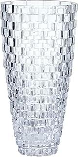 Mikasa Palazzo 12-Inch Crystal Vase - Sparkling Basket Weave Design, Timeless Elegance for Flowers & Gifts