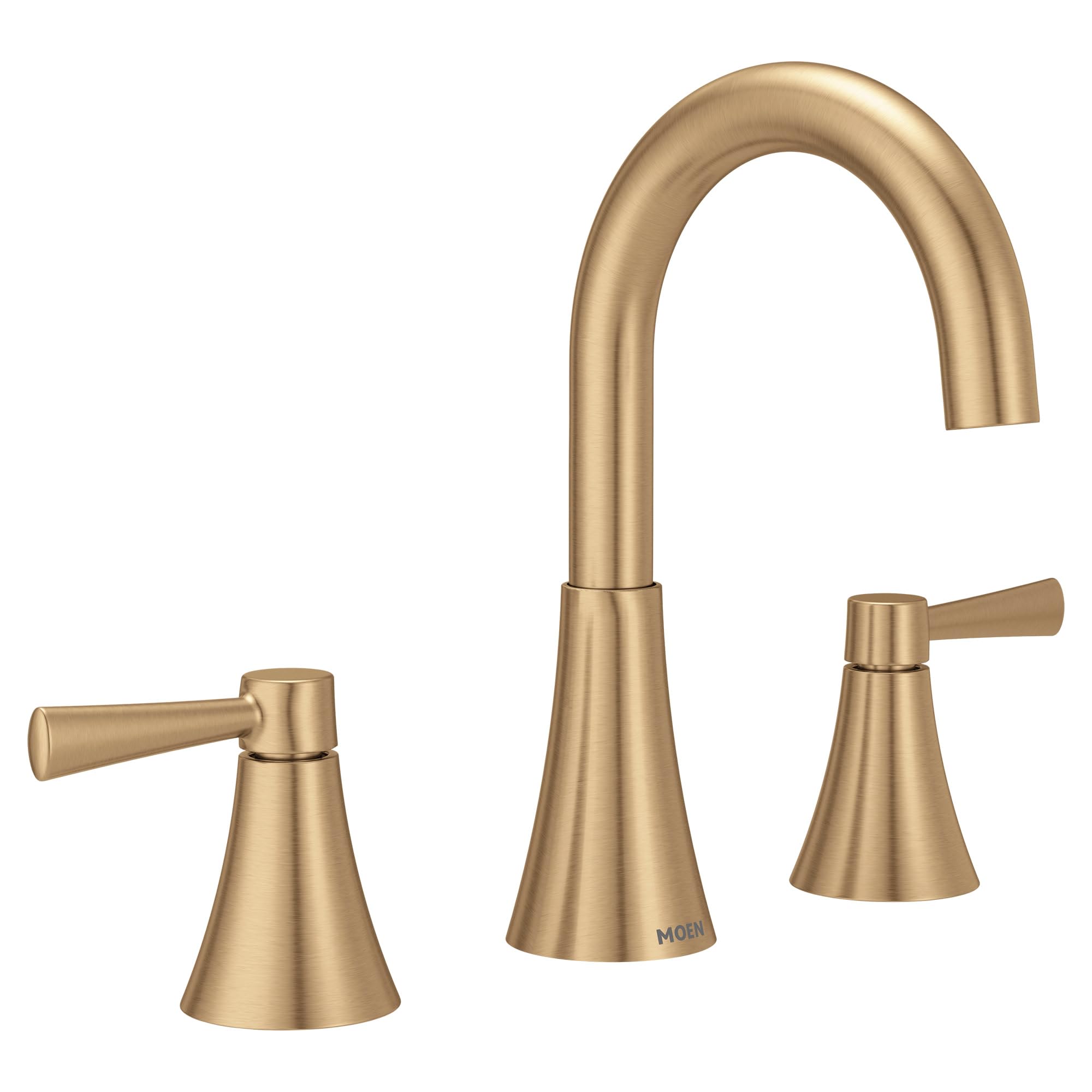 Moen Ronan Bronzed Gold Two-Handle Adjustable Widespread Modern Bathroom Faucet Valve Included 84023BZG