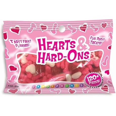 Hearts & Penis Candies, Mini Candy Bag of 120