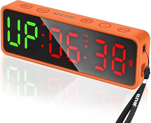 Reloj con temporizador de gimnasio pequeño, cronómetro magnético con temporizador de intervalos de entrenamiento, pantalla digital LED grande,