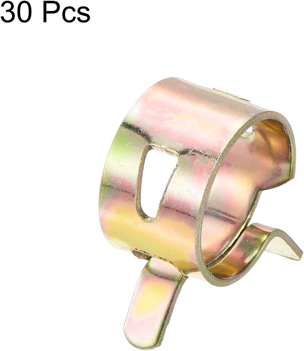 MECCANIXITY ID 14mm 9/16inch Fuel Line Hose Clips, Pipe Clamps,Spring Hose Clamp,Low Pressure Air Clamp, Water Pipe Air Tube Vacuum Hose Clamp Fastener,Pack of 30