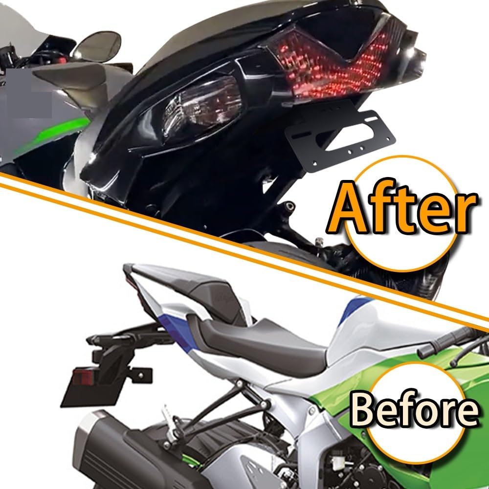 Portatarga Numero di coda posteriore del motociclo Staffa porta targa Accessori moto per ZX-14 ZX 14R ZZR1400 1000