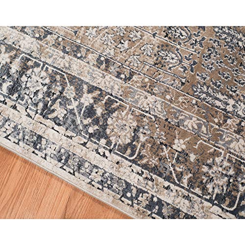 Amer Rugs Area Rug - Room Rug For Farmhouse, Living Room, Bedroom, Kitchen & Home Decor - Luxury Polyester & Polypropylene Power Loom Carpet - Boho, Persian, Oriental, Classic, Vintage & Industrial #TOP5