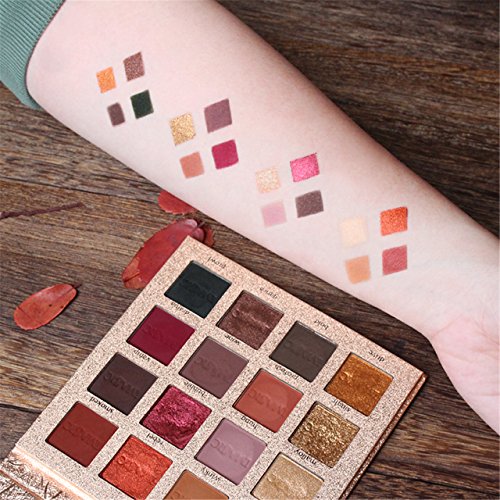 Fanicea Professional Eyeshadow Palette And Smooth Brush High Pigmented 16 Colors Mattes Shimmers Natural Custom Eyes Makeup Kit Long Lasting Waterproof Colorful Powder With Mirror For Daily, Party #TOP1