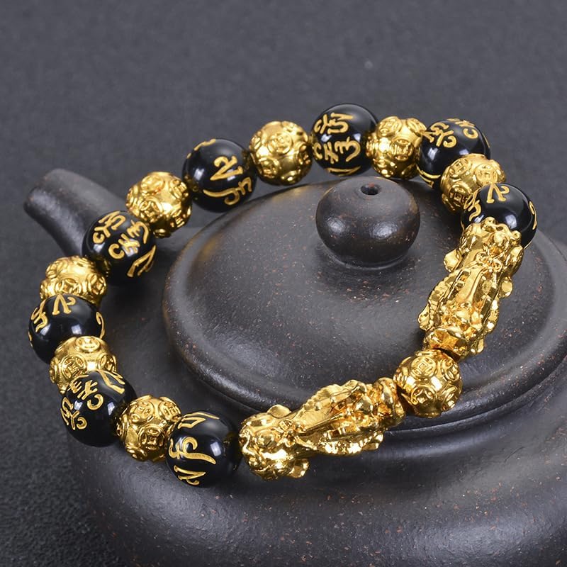 Feng Shui Bracelet, Black Obsidian Pixiu Bracelet for Wealth, for Men Women with Gift Box - Image 4