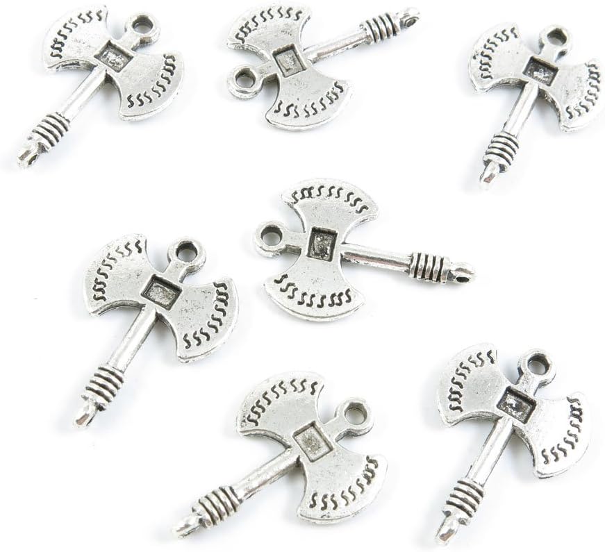 150 Pieces Jewelry Making Charms Antique Silver Tone for Necklace Pendant Bracelet B7AT3 Axe Hatchet