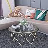 Roninkier 36 Inch Round Tempered Glass Table Top Clear Glass 1/2 Inch Thick Beveled Polished Edge, Multipurpose for Dining Table, Coffee Table, Restaurant Table, Coffee Table