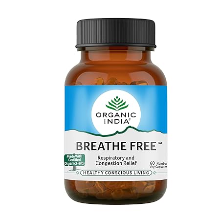 Organic India Breathe Free - Pack of 60 Capsules Bottle