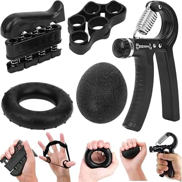 Kit 5 Peças para Fortalecimento das Mãos, Dedos, Punhos e Exercícios de Fisioterapia, bolinha de fisioterapia para mão, exercitar mãos.