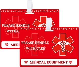 2X 3.5 Inch Medical Equipment Inside Tag Card - Red Fragile Stickers, ID Identification Luggage Tags, Handle With Care Labels for Medical Supplies (Color3)