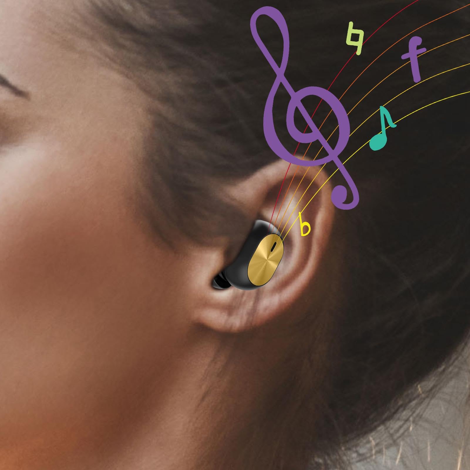 Auricular mono – Auriculares de un solo oído – Auriculares inalámbricos invisibles para teléfono celular, auriculares inalámbricos compactos individuales pequeños para teléfonos inteligentes,