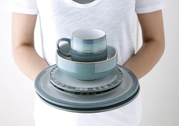 Denby Azure Dinner Plates, Set of 4