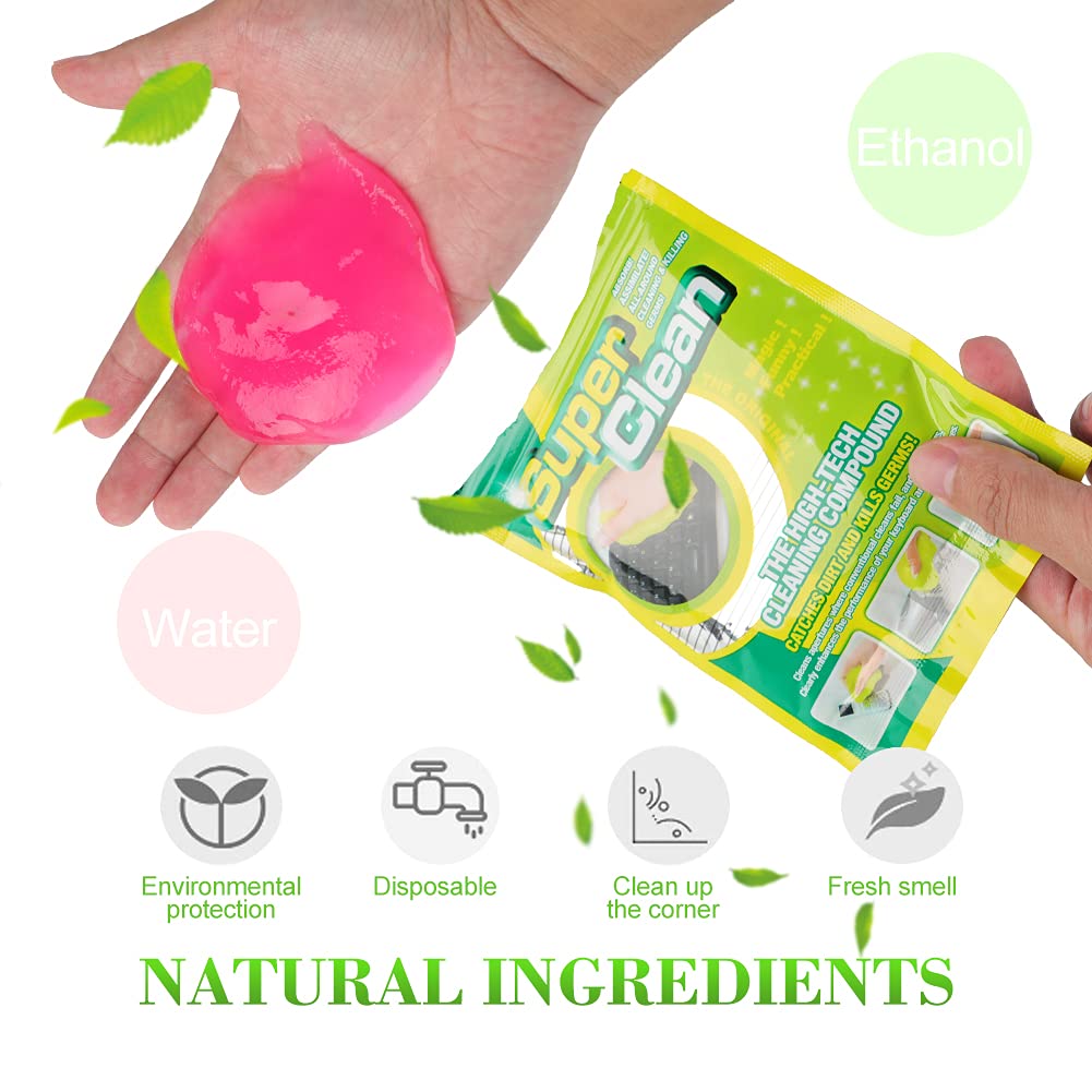 4 Stück Tastatur Reiniger Gel - Reinigungsgel für Auto Innenraum Reiniger, Keyboard Cleaner, Reinigungsschleim Universeller Staubreiniger für Auto, Laptops, Computers, Kameras, Drucker, 80g x 4 Farben