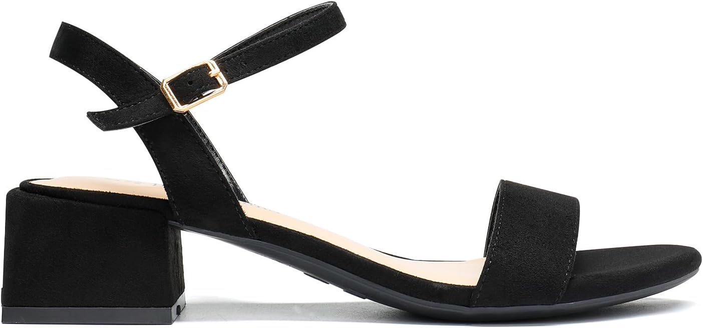 DREAM PAIRS Women's Low Heels for Women Classic Open Toe Ankle Strap Block Chunky Heel Sandals Holiday Party Wedding Dress Pumps Shoes - Image 6