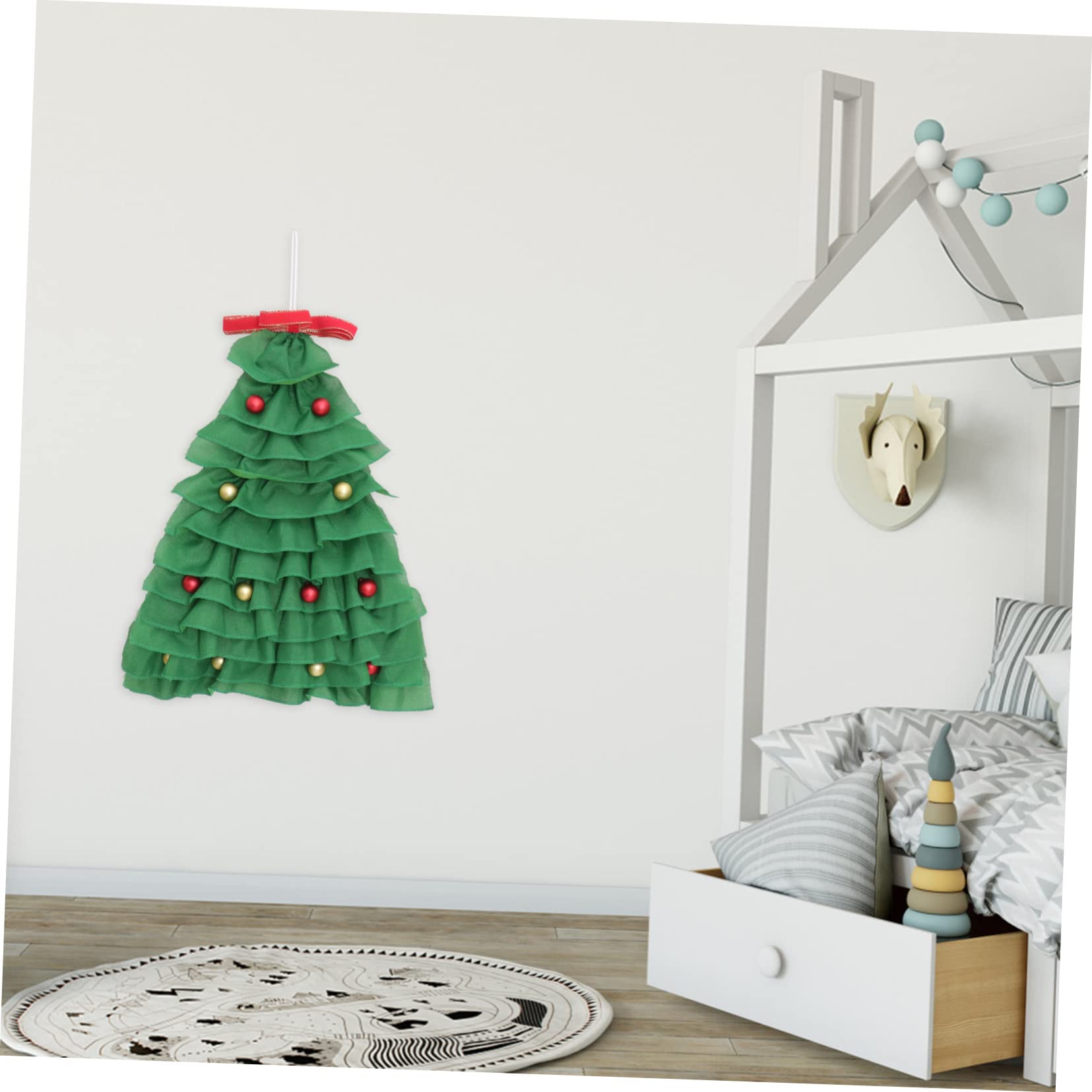 Cabilock Adornos para Árbol de Navidad Creativos Colgantes de Navidad de Tela para Decoración de Puertas de Colgante de Árboles para Hogar
