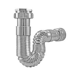 Sifão Corrugado Extensível Universal Cromado 70cm Para Pia de Cozinha Lavatórios Tanques