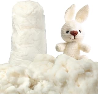 Wesnoy 100g Natural Cotton Stuffing for Stuffed Animals - Soft Combed Fiber Filling for Toys, Pillows, DIY Crafts & Quilts