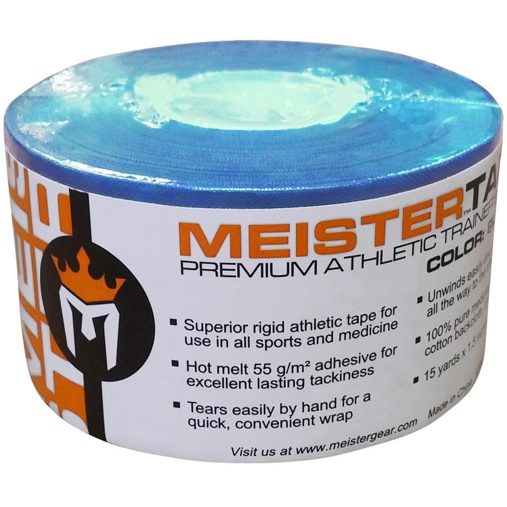Meister Premium Athletic Zinc Oxide Trainer's Tape for Sports and Medical - 13.7m x 3.8cm - Blue - 6 Rolls - Image 2